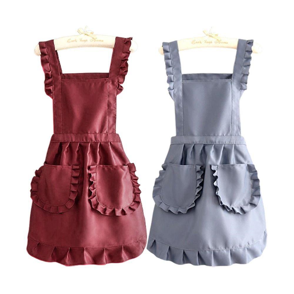 Cotton Lace Aprons Waterproof Art Painting Apron Lovely Cooking Aprons for Florist Shop