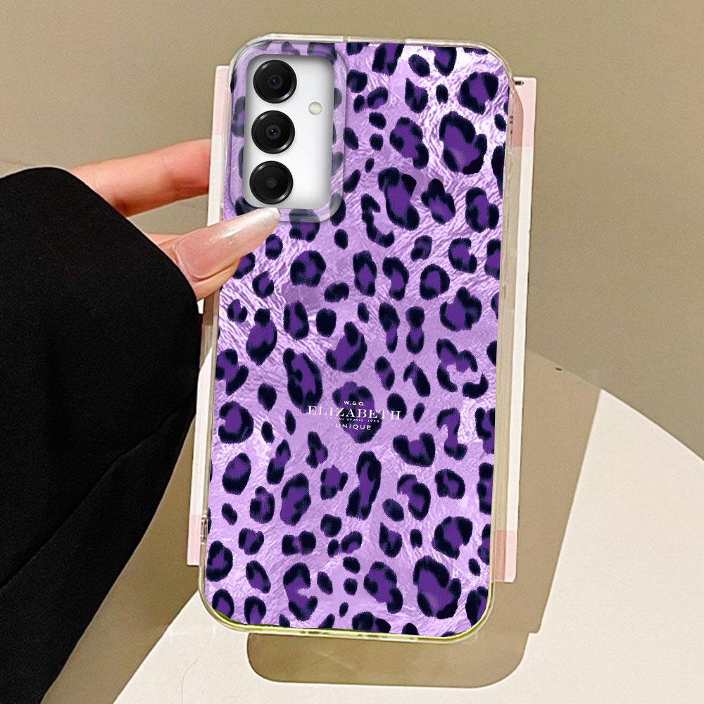 Чехол для телефона с фиолетовым леопардовым принтом для Samsung Galaxy A55 A07 A17 A56 A36 A26 A16 A53 A06 A14 A24 A34 A54 A15 A12
