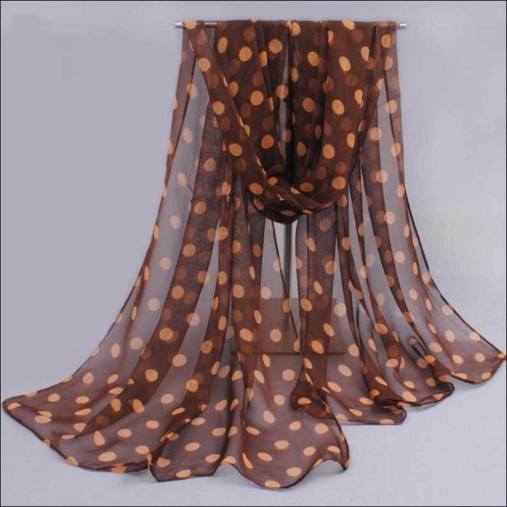 Wraps Chiffon Scarf Neckerchief Hijab Scarf Silk Scarf Polka Dot Scarf Ladies Women's Scarves Shawl