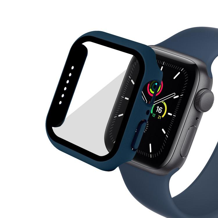 Стекло + чехол для Apple Watch, чехол серии 44/40/41/45/42/38 мм, аксессуар для iWatch, защитная пленка для экрана Apple watch 8 7 6 SE 5 3