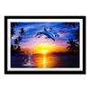 Wall Decor Art 5D Diy Diamond Painting Dolphins Swim Round Drill Full Diamond Embroidery