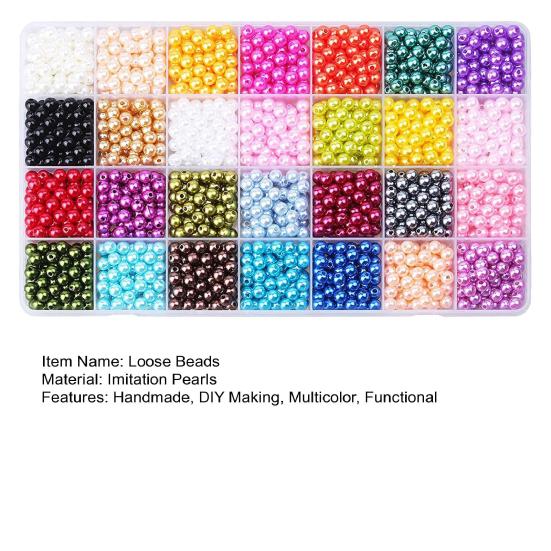 1960 шт. бусины из искусственного жемчуга для изготовления ювелирных изделий 28 цветов DIY браслет ожерелье серьги комплект круглые бусины с коробкой для хранения