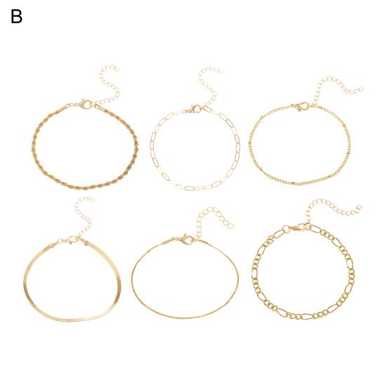 Женский набор браслетов для ношения стопкой в стиле ретро хип-хоп, цепочка «змеиная кость», различные полые цепочки