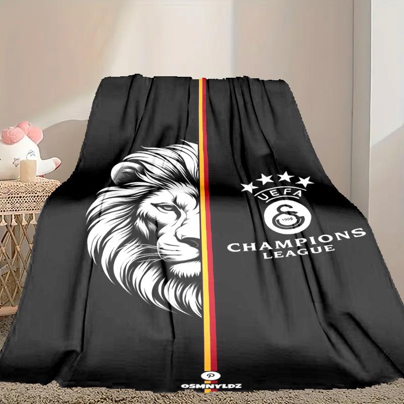 1pc Comfortable Home Print Throw Blanket, Galatasaray SK Blanket For Bed and Sofa Use, Special Present For Family