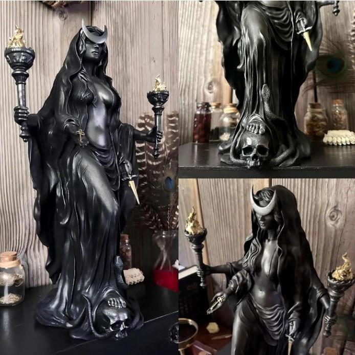 Cracker Barrel Witch Statue Halloween Resin Figurine Home Decor Collectible Tabletop Ornament