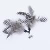 Polka Dot Feather Cat Teaser Wand with Bell Toy Replacement Head