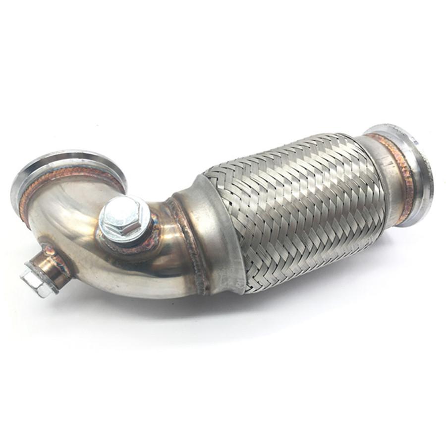 2.5" V-Band Downpipe Low Profile 90 Degree w/Flex Bellow Pipe Stainless