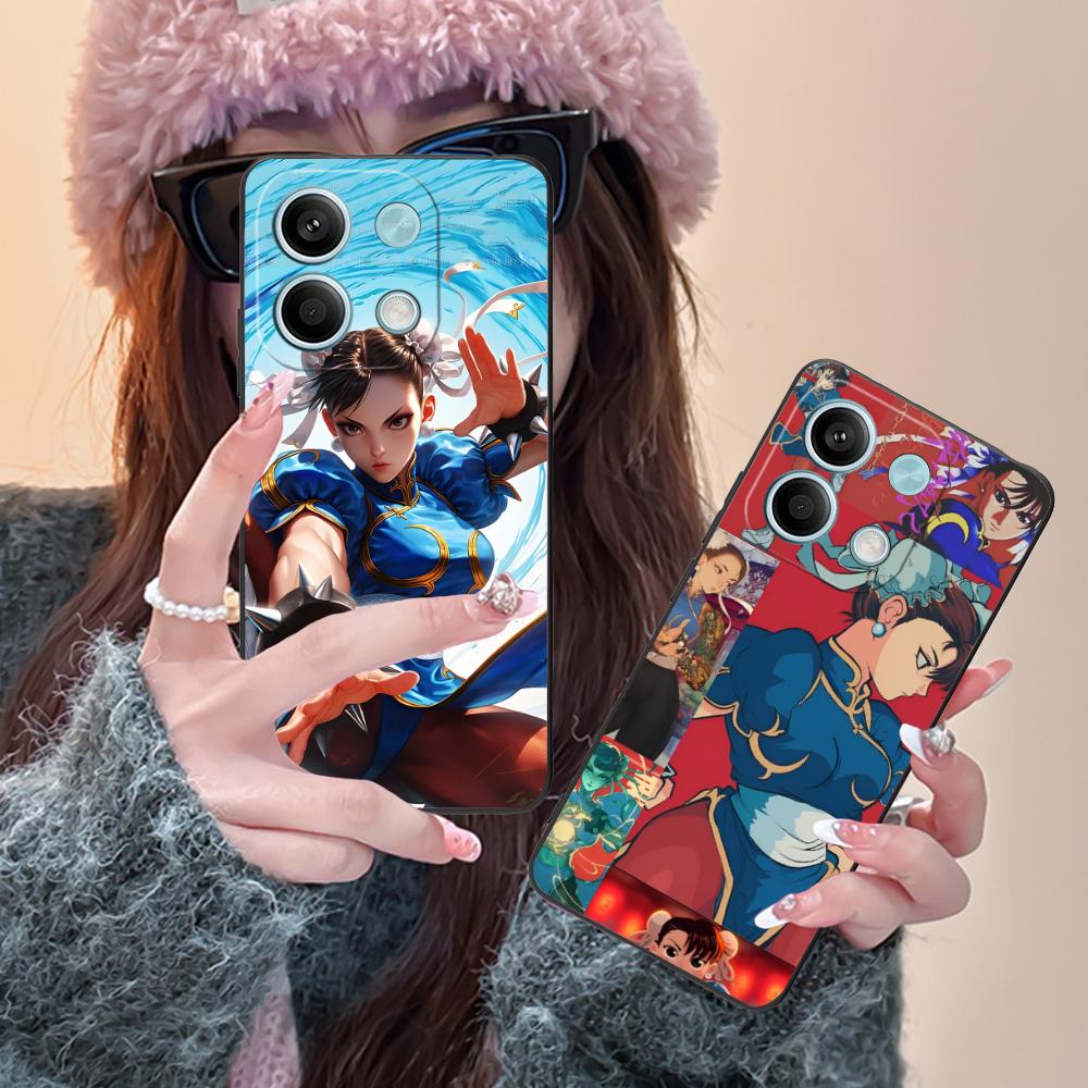 Чехол для телефона Street Fighter Chunli для POCO F7 F6 F5 F4 F3 F2 Pro GT C75 C71 C65 C61 C40 Pro Ultra Цветная Печать Обложка Красивый