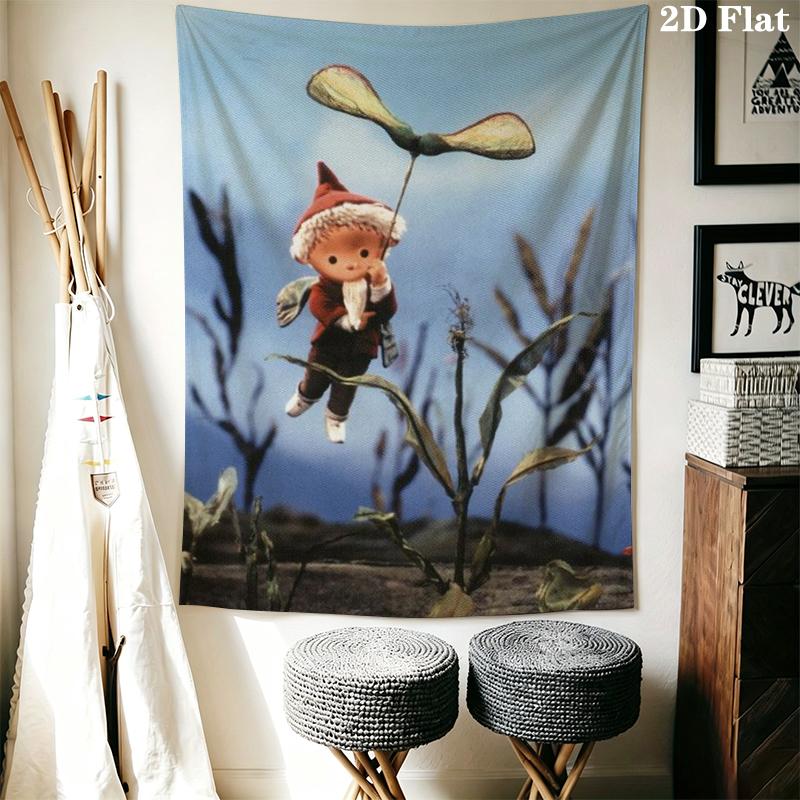 Little Sandman Wall Tapestry Aesthetic Wall Hanging Printed Fabric Blanket Decorative Tapestries for Bedroom Living Room Home Decor