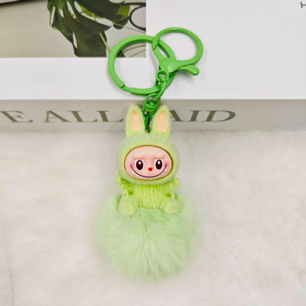 Flocking Fur Ball Keychain Pendant, Car Pendant, Girl Backpack Pendant.