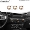 Car Air Conditioner Switch Knob Trim Covers For Jeep Wrangler JL JT 2018 Up Gold