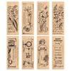 Exquisite Wooden Plant & Flower Stamps for Creative Journals – 8 Styles