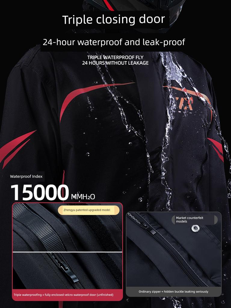 Zhengyu Motorcycle Riding Raincoat Set for Adults, Split-Type Full-Body Rain Protection, Specifically for Delivery Riders