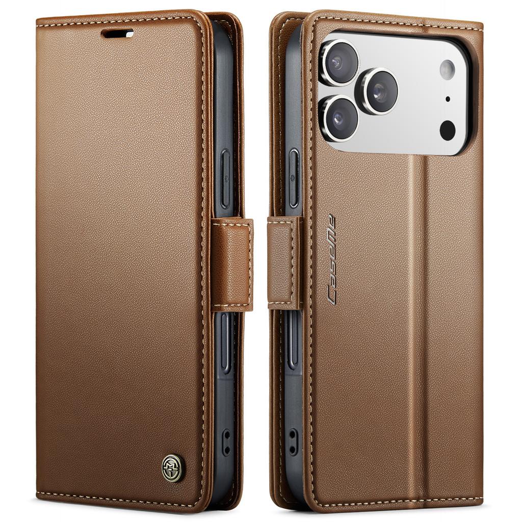 CaseMe-023 Для iPhone 13/14/15/16 promax /16e/17e /17 18 Pro Max Роскошный чехол из ПУ кожи с подставкой, держателем для карт, кошельком, защитные накладки