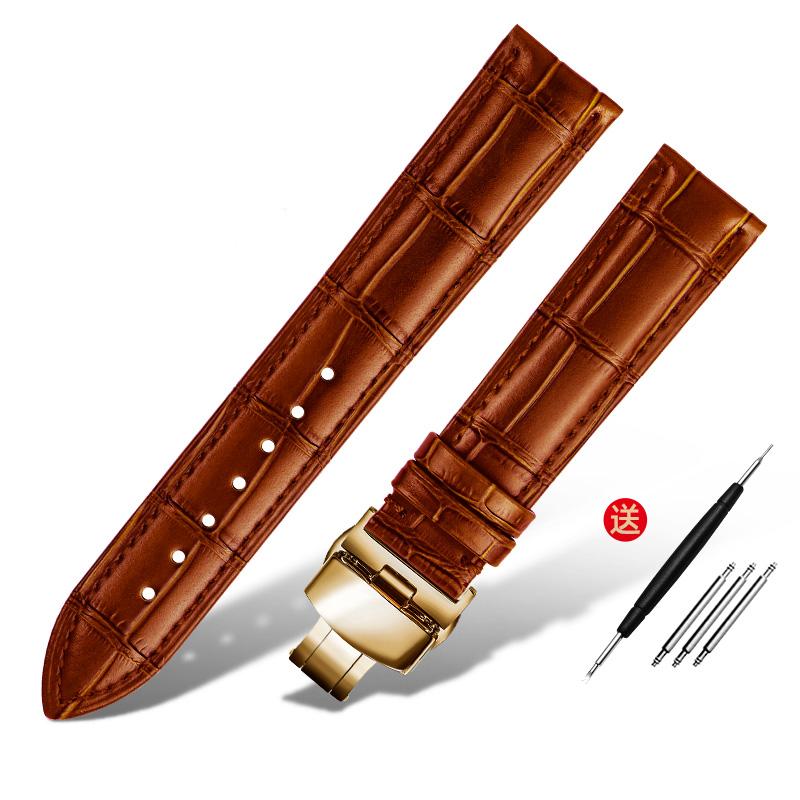 Браслет из натуральной кожи 16 мм, 18 мм, 20 мм, 22 мм, ремешок для часов ro-lex tissot, бамбуковый синий зеленый ремешок для наручных часов