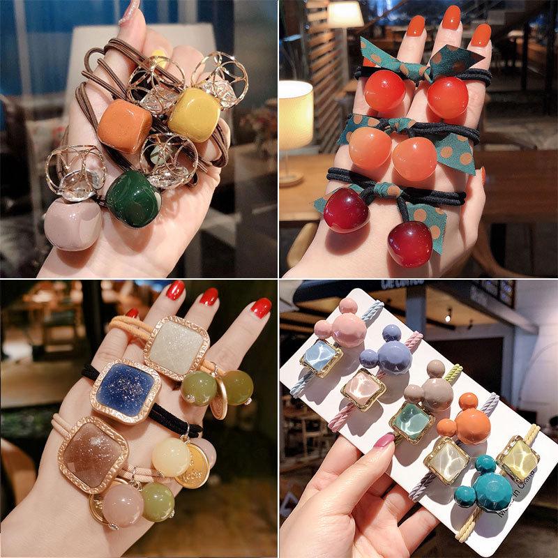 Изысканная резинка для волос с четырехлистным клевером из стразов - Высокоэластичная резинка для хвостика