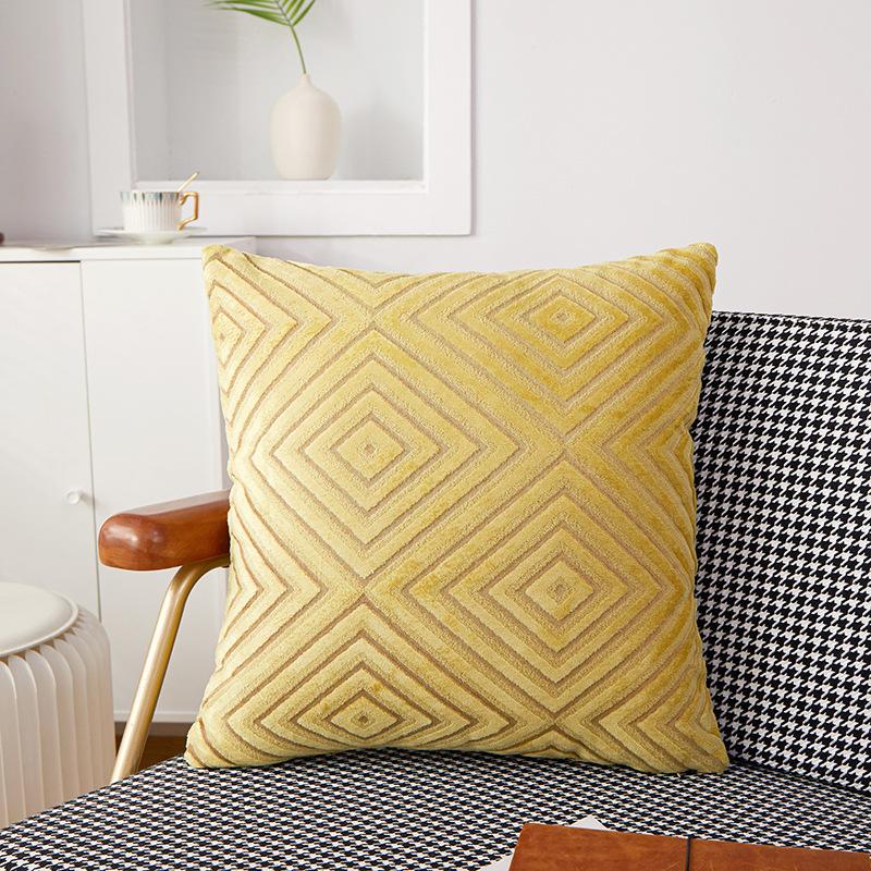 Бархат с коротким ворсом Невидимая молния Подушка Подушка для кровати Прикроватная спинка Мебель Подарок Квадратная подушка Квадратная подушка Кожаная подушка