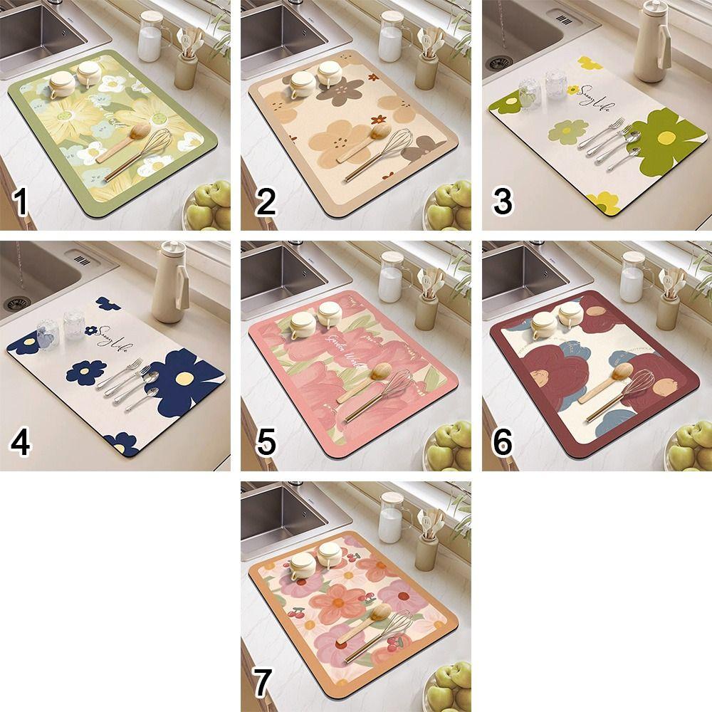 Foldable Dining Pad Kitchen Placemat Tableware Mat Fashion Drying Mats Bathroom Countertop Mat