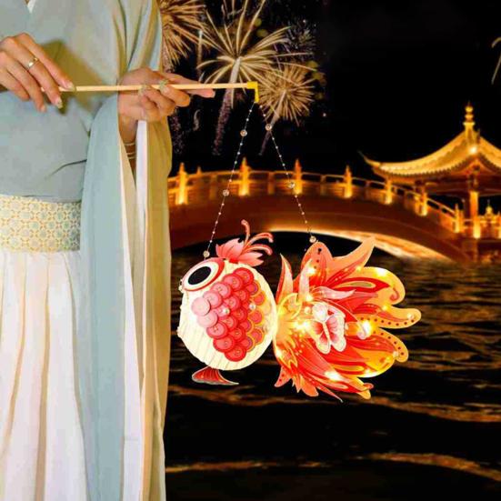 Китайский фонарь «Рыба на удачу» ручной работы из бумаги со светодиодной подсветкой своими руками