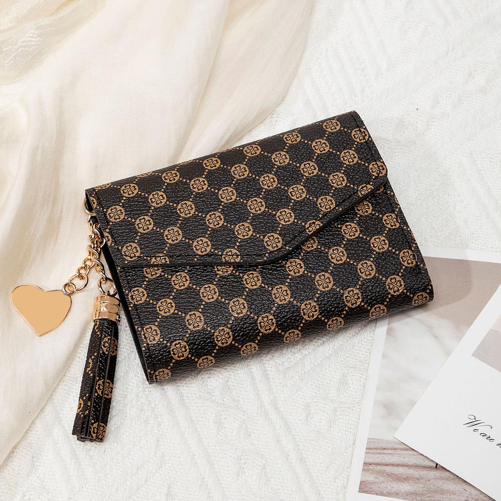 Новый женский шикарный ретро-кошелек для карт с модным принтом, многофункциональный короткий кошелек для монет из искусственной кожи, портативный ультратонкий маленький кошелек