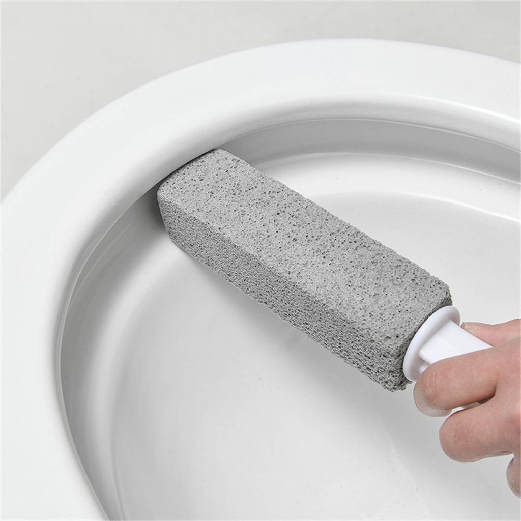 2Pcs Pumice Stone Toilet Cleaner with Handle Household Removes Rust Limescale Hard Water Stains for Toilets Washbasins