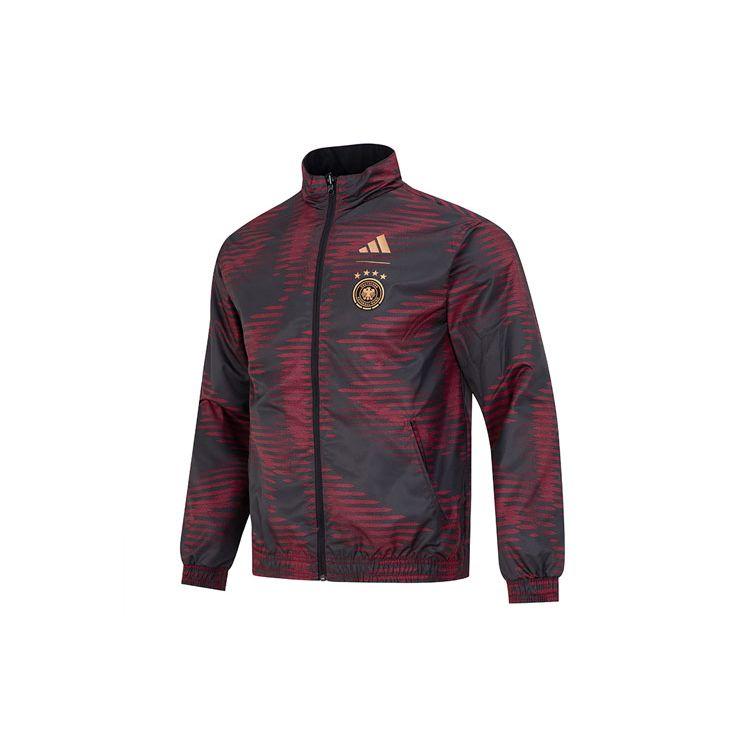 Adidas DFB WC Anthem Двусторонняя спортивная куртка с воротником-стойкой Мужская куртка черная HF4058