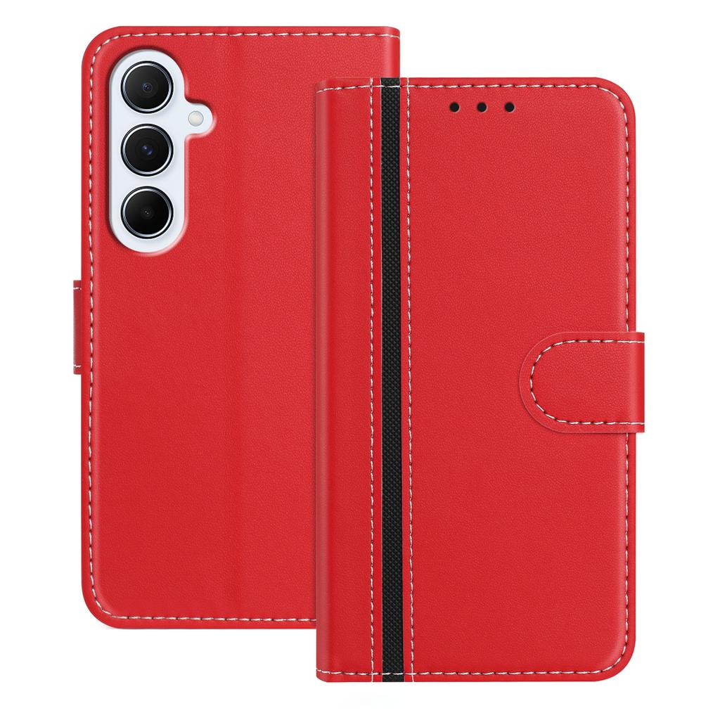 For Samsung Galaxy A56 5G Phone Cases Wallet Stand Color Splicing Leather Cover with Magnetic Clasp