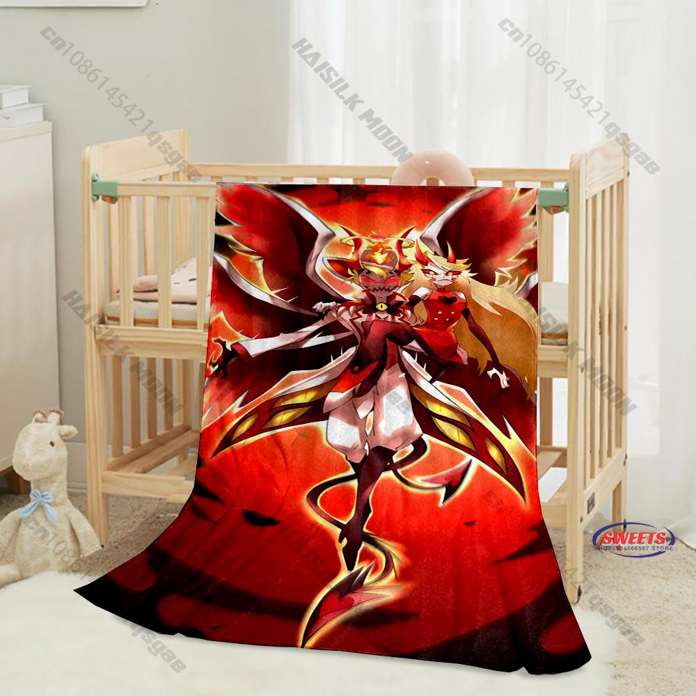 6 Sizes L-Luc1fer M0rningstar H-Hazbin Hotel Theme Print Blanket Home Travel Blanket Sofa Bedding Cover Blanket Wonderful Gift