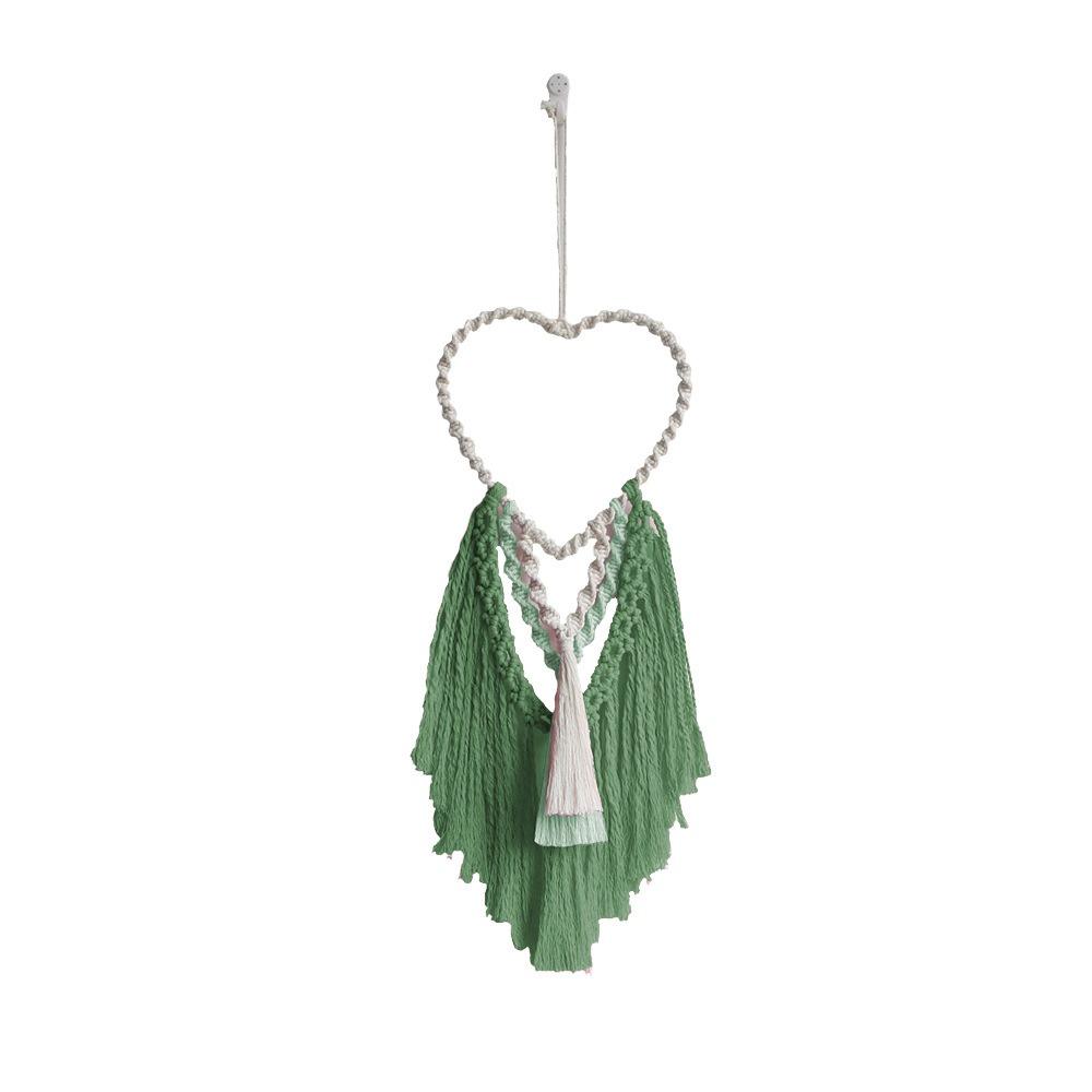 Crafts Hand-Woven Heart-shaped Macrame Tapestry Aesthetic with Tassel Wall Hanging Tapestry Art Cotton Rope Tapestry Apartment