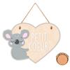 [A0711] - Wooden Plaque 'Petit Coeur' Koala - 18x14 Cm