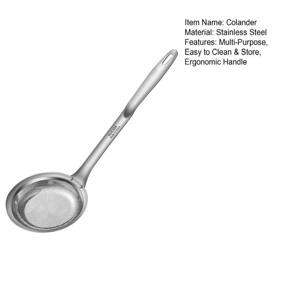 Fine Mesh Strainer for Oil Filter Skimming Grease Foam Premium Skimmer Spoon Fine Mesh Strainer