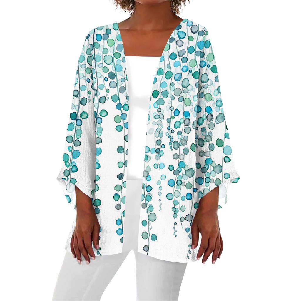 Женская повседневная модная легкая куртка средней длины с принтом в стиле ретро, кардиган