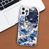Эстетический чехол для телефона с изображением кота и морской волны для Apple iPhone 11 12 13 15 14 Pro 7 XR X XS Max 8 Plus + Mini SE, мягкий мягкий принт с индивидуальным принтом