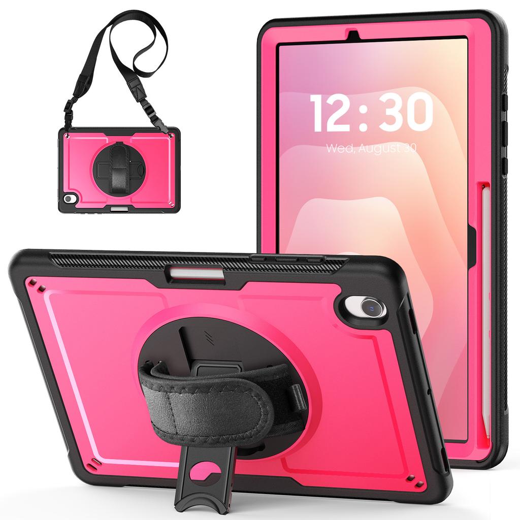 Чехол для Samsung Galaxy Tab S10 Lite, ПК + ТПЭ, чехол для планшета с ручным ремешком и плечевым ремнем