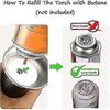 Professional kitchen cooking torch with lockable flame adjustment, mini lighter suitable for barbecuing (gas not included)