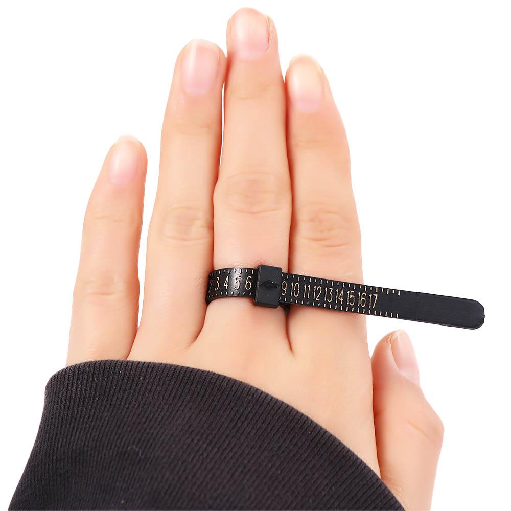 Accurate Black Plastic Finger Measure Gauge Measure Tools Jewelry Ring Sizer Accessory
