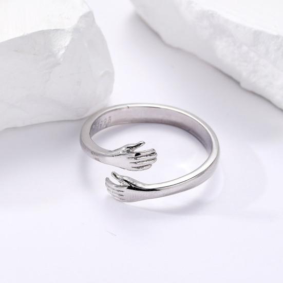 Женское открытое кольцо, обнимающее регулируемое ретро сплошное цветное полированное кольцо с гальваническим покрытием на палец, Валентина