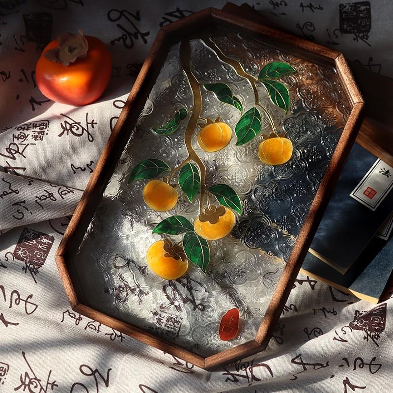 Handmade Cloisonn Enamel Tea Tray DIY Kit With Tools - Classical Chinese Style Decorative Art Craft Home Office Salon Workshop