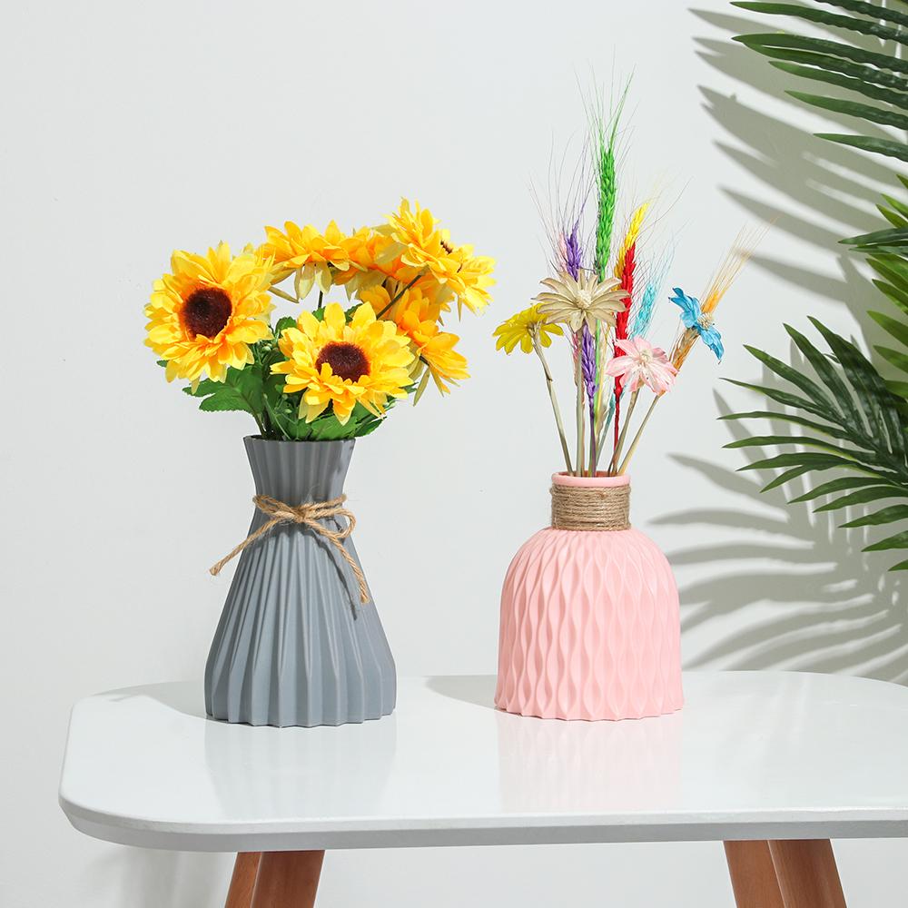 Home Decoration Plastic Vases Simplicity Basket Arrangement Rattan-like Anti-ceramic Flower Vase