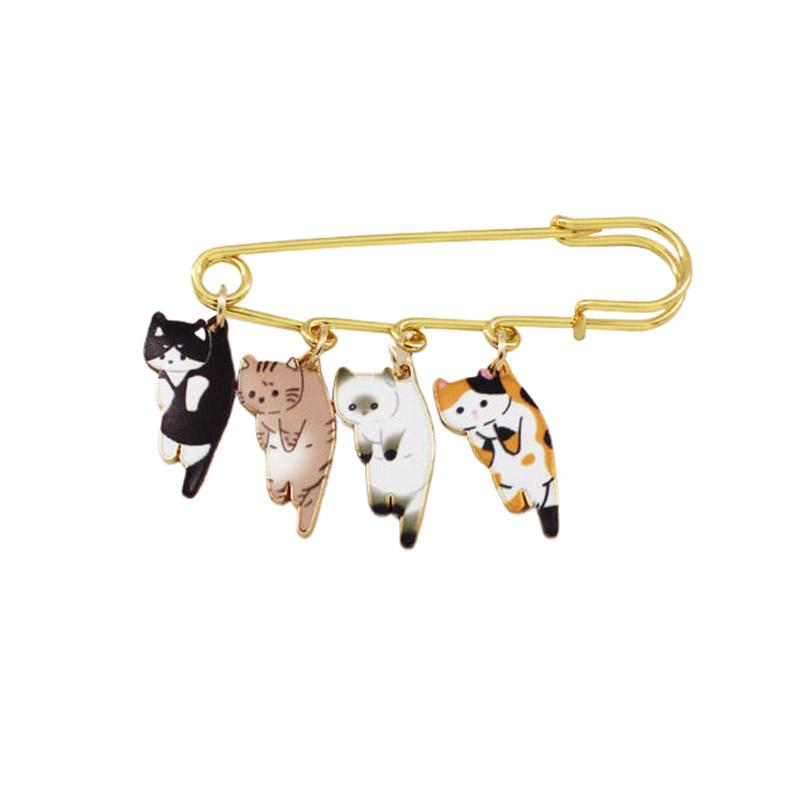 Креативная эмалевая брошь в виде кошки Kawaii, милая мультяшная булавка на лацкан для женщин, мужчин, пар, значок, сумка, украшение, аксессуары, подарки