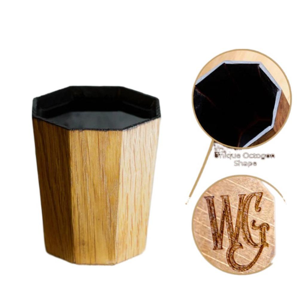 Ручная работа Обожженная чашка для виски Форма бочки Деревянный бокал для виски Уникальный старомодный обожженный сосуд для питья