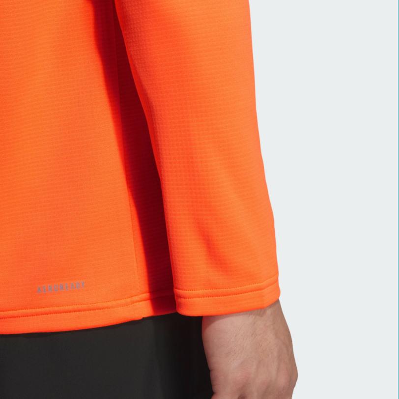 Adidas FW24 ESS RN T LS WR Running Pullover Crew Neck Sports Long Sleeve T-Shirt Unisex Tops Alert-Red-Fluorescent Deep-Silver-Gray JV6928