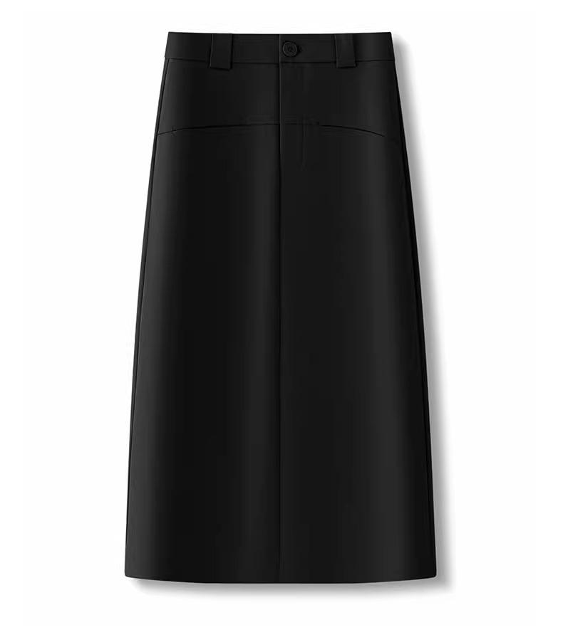 Лето 2025 Женская юбка миди А-силуэта с облеганием бедер - Универсальная, стройнящая, повседневная мода