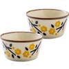 Minoru Pottery Mino Ware PLANTAREE-KOHARU- 105 Pack Bowl, Yellow, Set of 2, 10.5cm