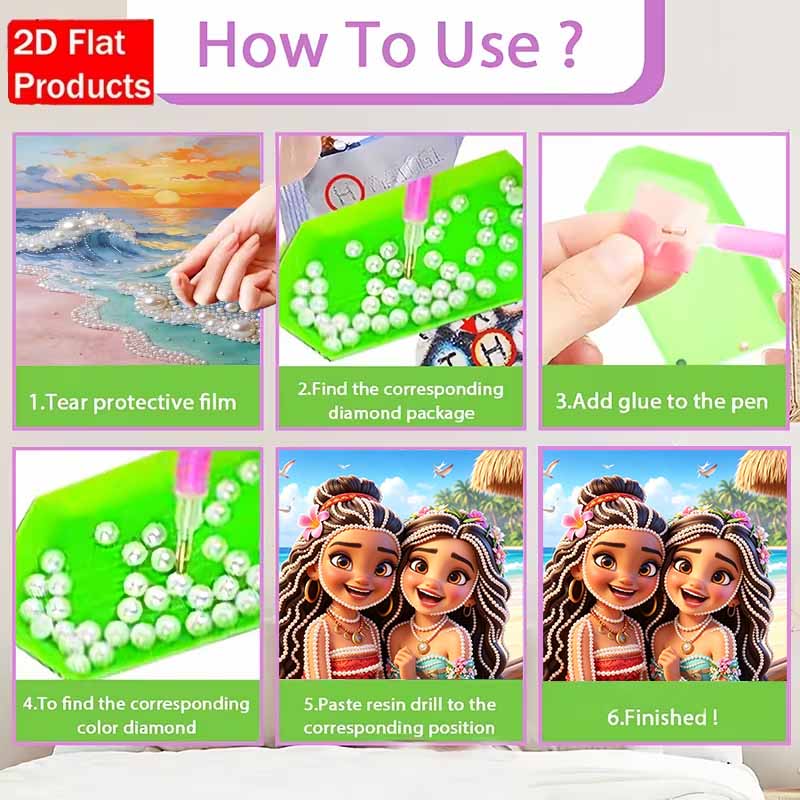 Disney Жемчужная живопись Моана Ручная работа diy 5D Жемчужные драгоценные камни Картины Поделки Особая форма Домашний декор для стен