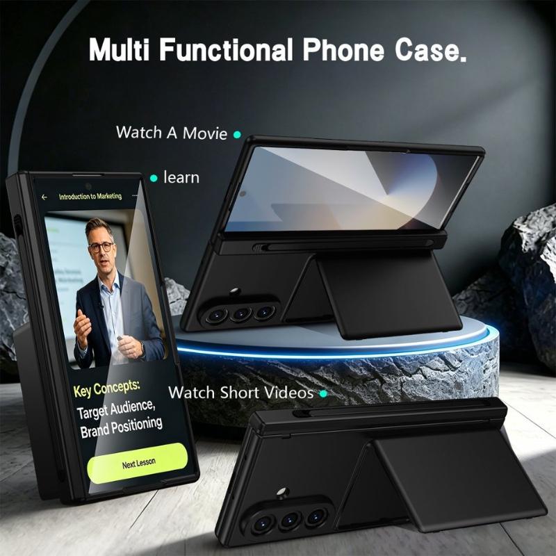 For Samsung Galaxy Z Fold 8 Ultra Fold 7 6 5 4 3 Hinge Protection With S Pen Screen Protector Wallet Card Slot Holder Phone Case