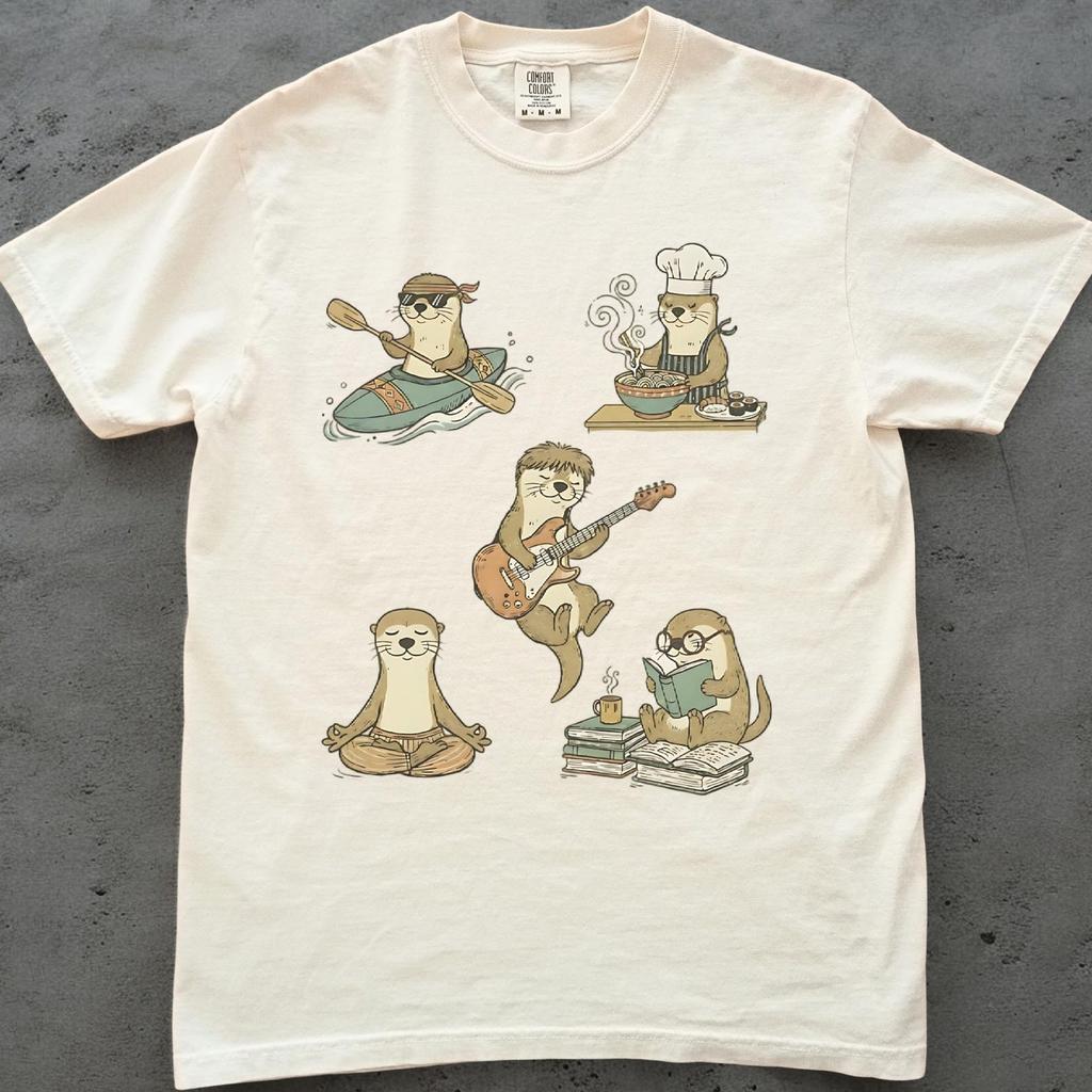Otter Shirt, Cute Otter Tee, Funny Animal Graphic T shirt, Comfort Colors Otter Lover Gift, Sea Otter Pun Shirt, Cozy Nature Tee