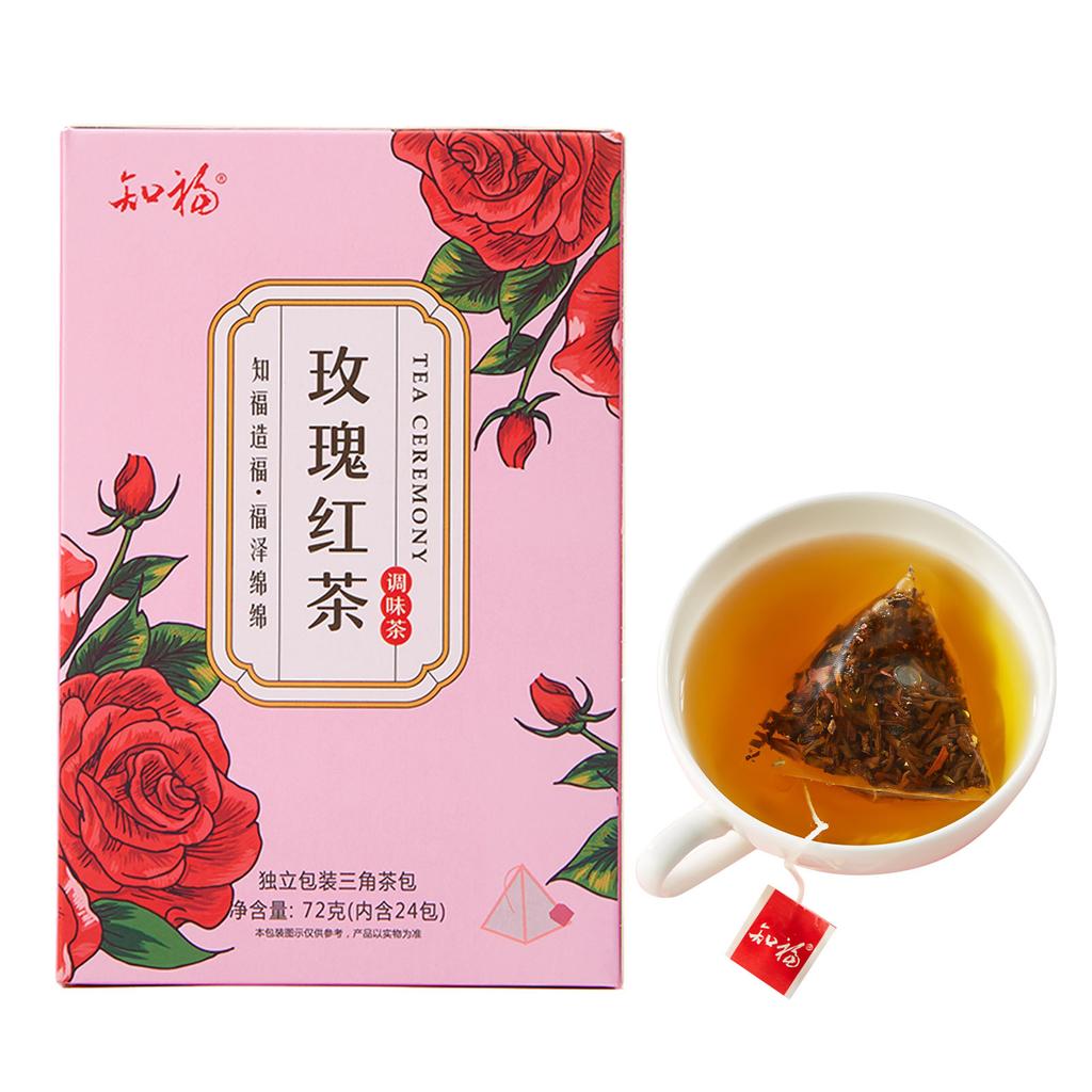 Rose Black Tea Bag Triangular Packaging Low Temperature Roasting Aromatic Fragrant Flower Flavored Tea