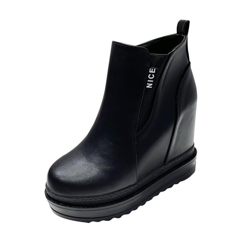 Роскошные брендовые популярные женские ботинки на высокой платформе, модные ботильоны на высоком каблуке, женская черная вечерняя обувь на танкетке, осень 2020