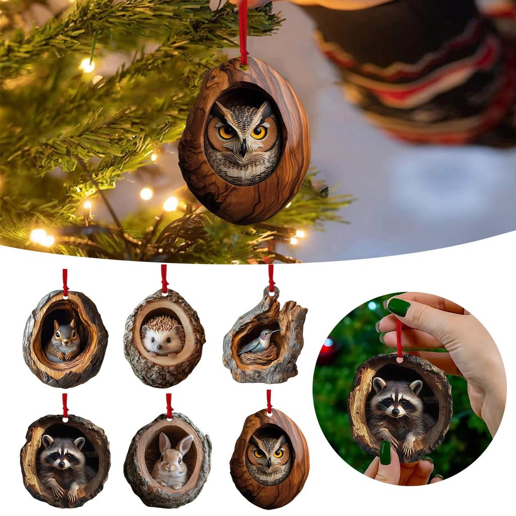 Рождественские украшения в виде животных Рождественские украшения Акриловые украшения в виде животных Новогодние украшения Рождественские подвески, стоящие на елке